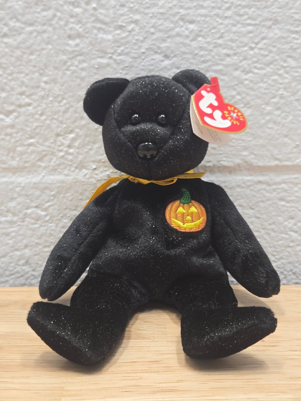 Ty Beanie Babies Haunt Bear 2001 Halloween Black Pumpkin Retired w Tags